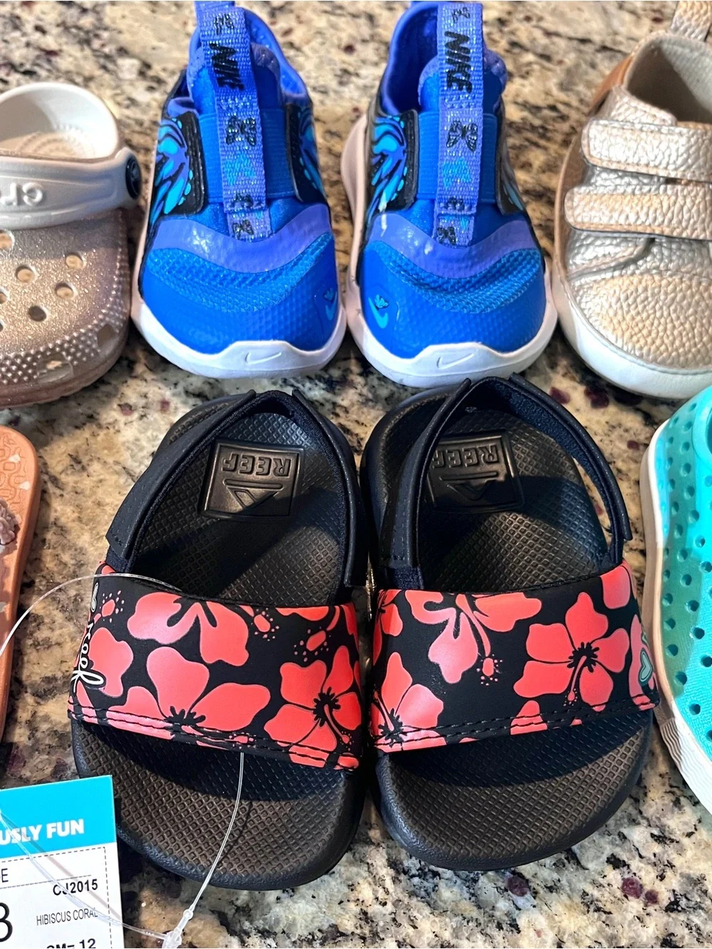 Baby Girl Shoe Bundle Size 3 Toddler Crocs Nike Native Reef